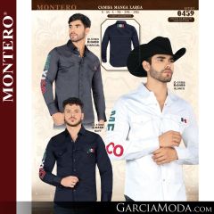 Camisa Vaquera Montero Western 0459-Characoal-Blanco-Navy