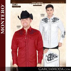 Camisa Vaquera Montero Western 3503-Blanco-Rojo