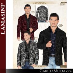 Saco Lamasini Western 35205-Vino-Negro-Silver