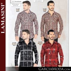 Camisa Vaquera Lamasini 0100-Blanco-Beige-4447-Negro-Vino