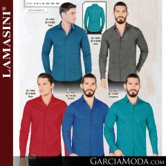 Camisa Vaquera Lamasini 1436-Teal-Gris-Rojo-Royal-Turqueza