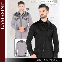 Camisa Vaquera Lamasini 2205-Gris-Negro_Negro