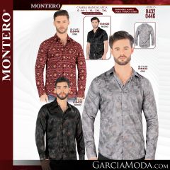 Camisa Vaquera Montero Western 0432-Gris-Negro_L-Negro_S-0446-Vino