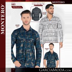 Camisa Vaquera Montero Western 0451-Navy-Blanco