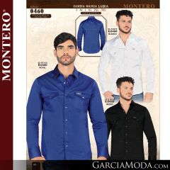 Camisa Vaquera Montero Western 0460-Blanco-Royal-Negro