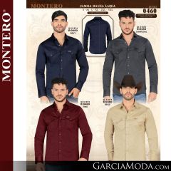 Camisa Vaquera Montero Western 0460-Navy-Characoal-Vino-Beige