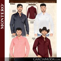 Camisa Vaquera Montero Western 0463-Characoal-Blanco-Salmon-Vino