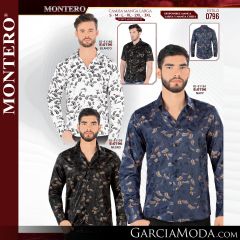 Camisa Vaquera Montero Western 0796-Blanco-Navy-Negro_S-Negro_L