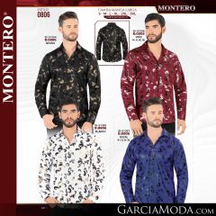 Camisa Vaquera Montero Western 0806-Negro-Vino-Blanco-Royal