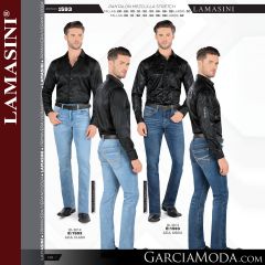 Pantalon Lamasini Western 1593-Azul-Claro-Azul-Medio