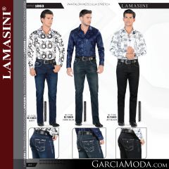 Pantalon Lamasini Western 1863-Navy-Dark-Blue-Jet-Black