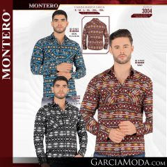 Camisa Vaquera Montero Western 3004-Azul-Negro-Vino