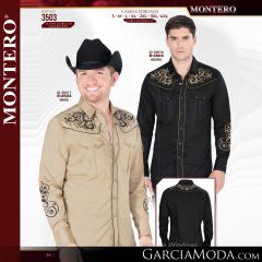 Camisa Vaquera Montero Western 3503-Negro-Beige