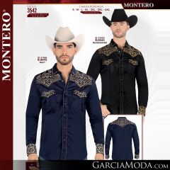 Camisa Vaquera Montero Western 3542-Navy-Negro_Khaki