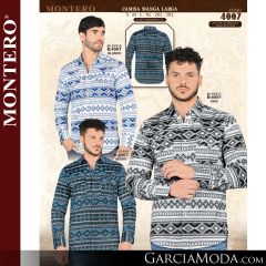 Camisa Vaquera Montero Western 4007-Blanco-Gris-Negro