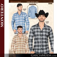 Camisa Vaquera Montero Western 4010-Azul-Negro-Beige