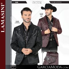 Saco Lamasini Western 505-Vino-Negro_Gris