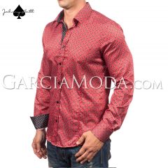 Johnny Matt Luxury shirts JM-1067 red with a modern dotted design