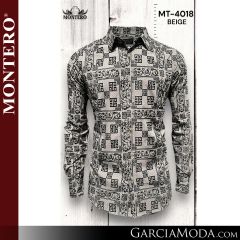 Camisa Vaquera Montero Western MT-4018-Beige