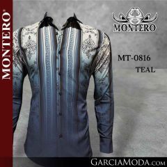 Camisa Vaquera Montero Western 0816-Teal