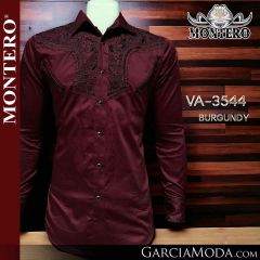 Camisa Vaquera Montero Western 3544-Burgundy