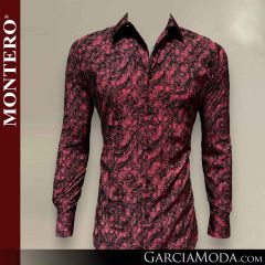 Camisa Vaquera Montero Western 4002-Wine