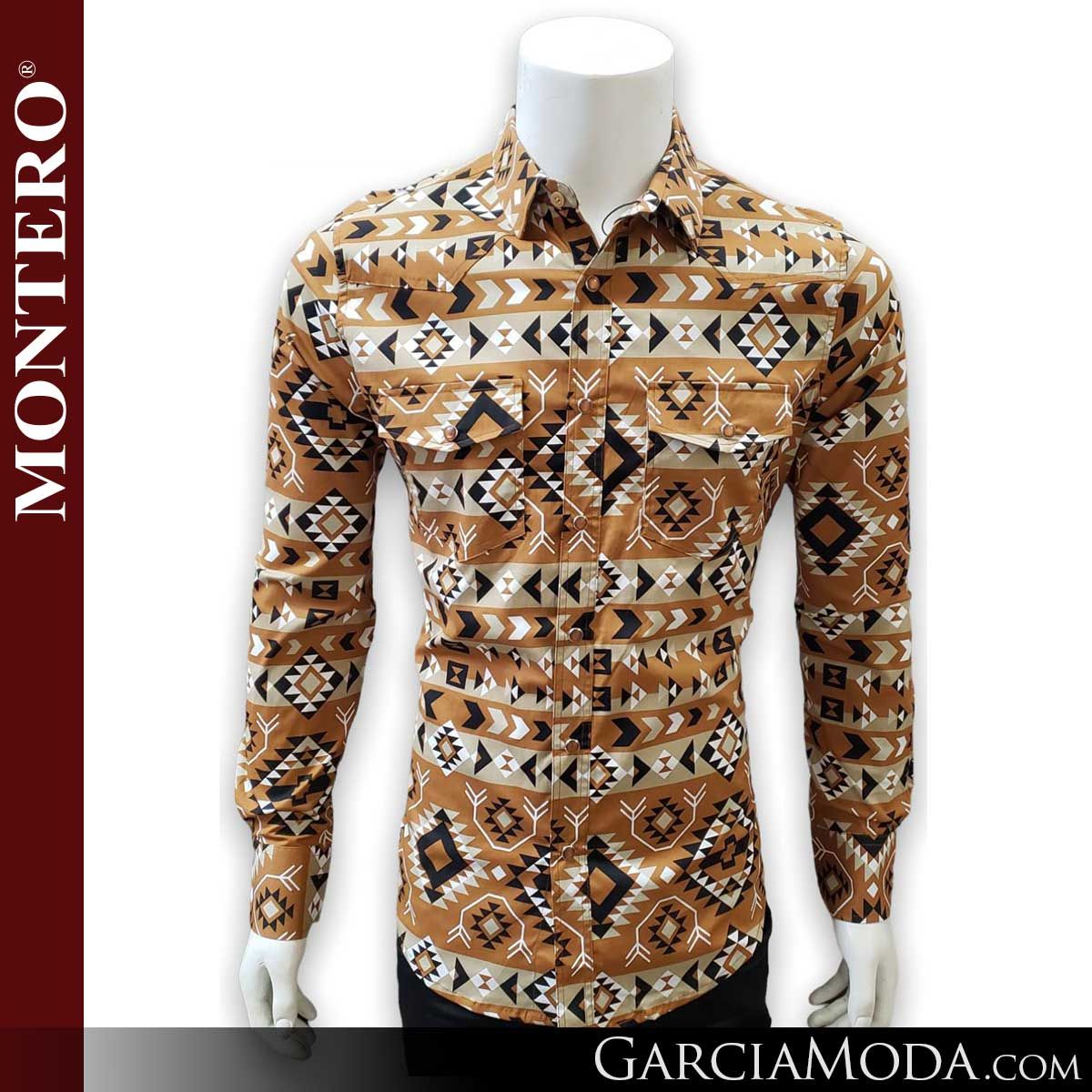 Camisa Montero niño LCS126-Khaki Western Wear,  