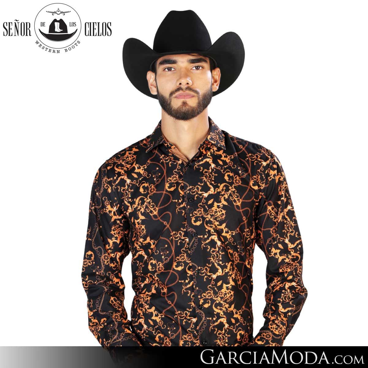 Camisa El Senor De Los Cielos Western 126268-Black Western Wear,   -