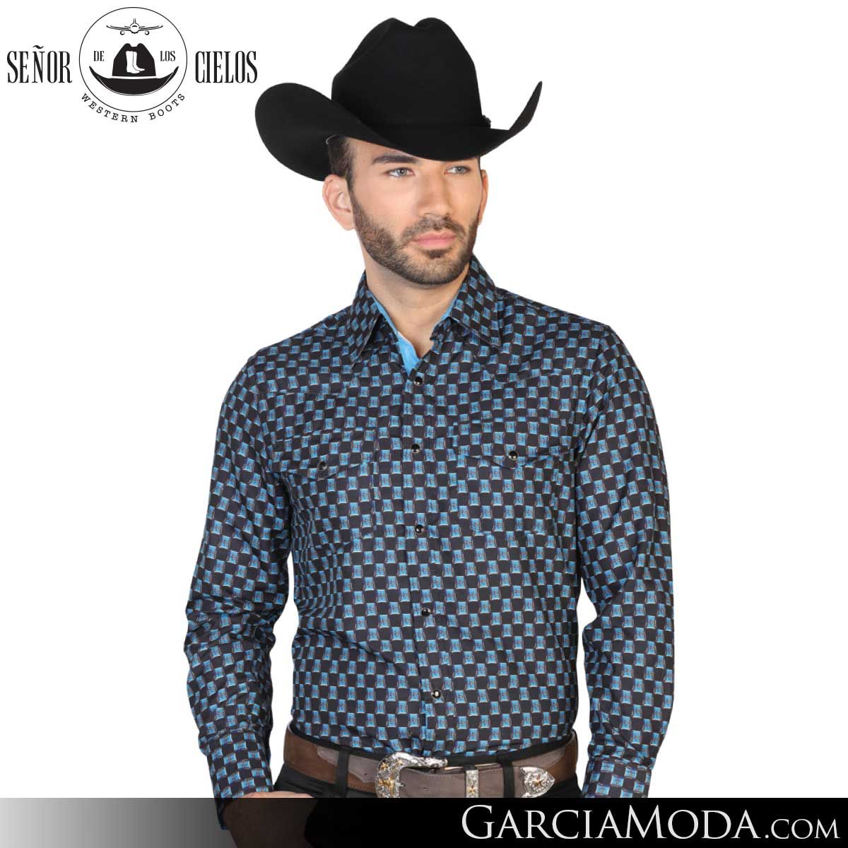 Camisa El Senor De Los Cielos Western 43034-Black Western Wear,   -