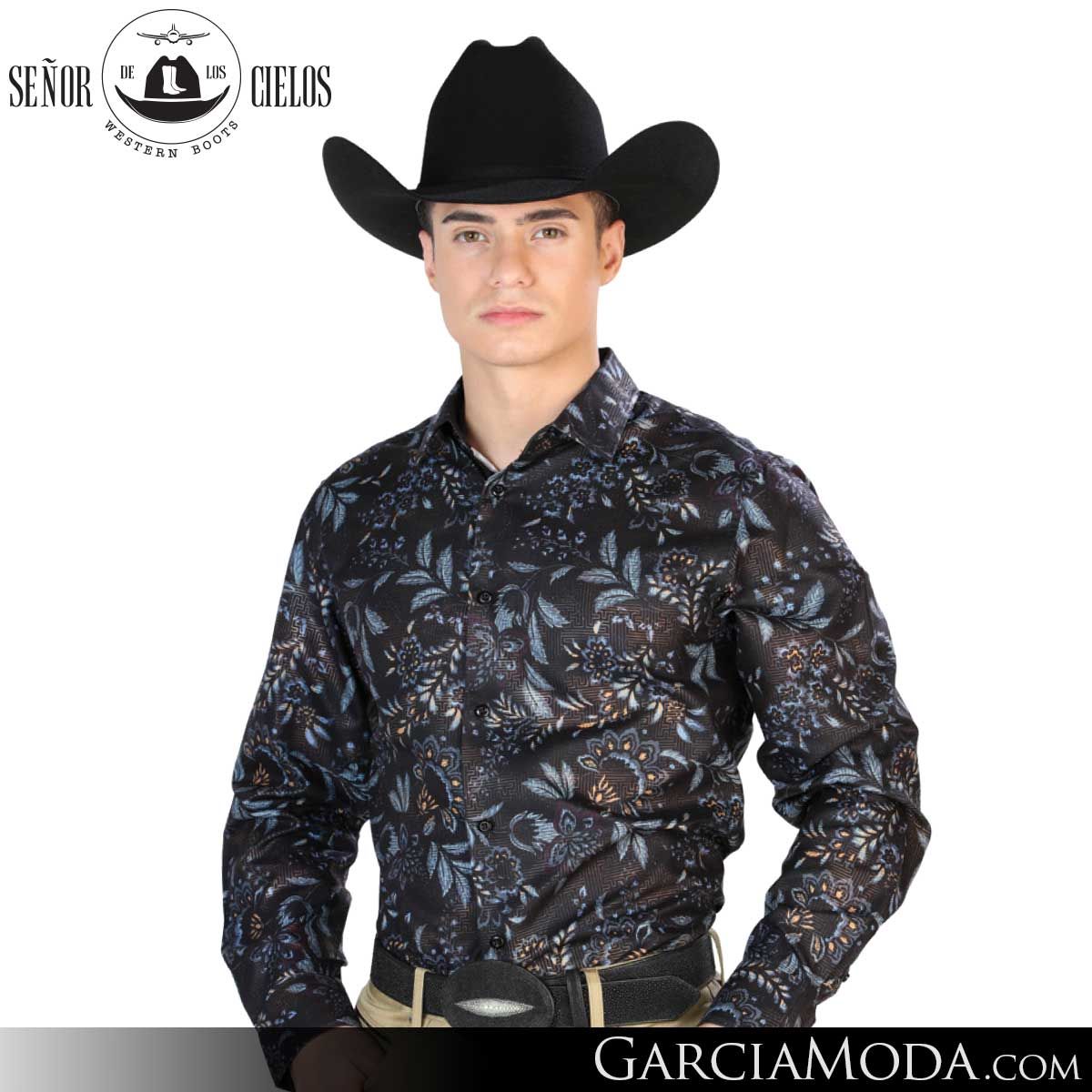 Camisa Vaquera El Senor De Los Cielos Western 43799 Black