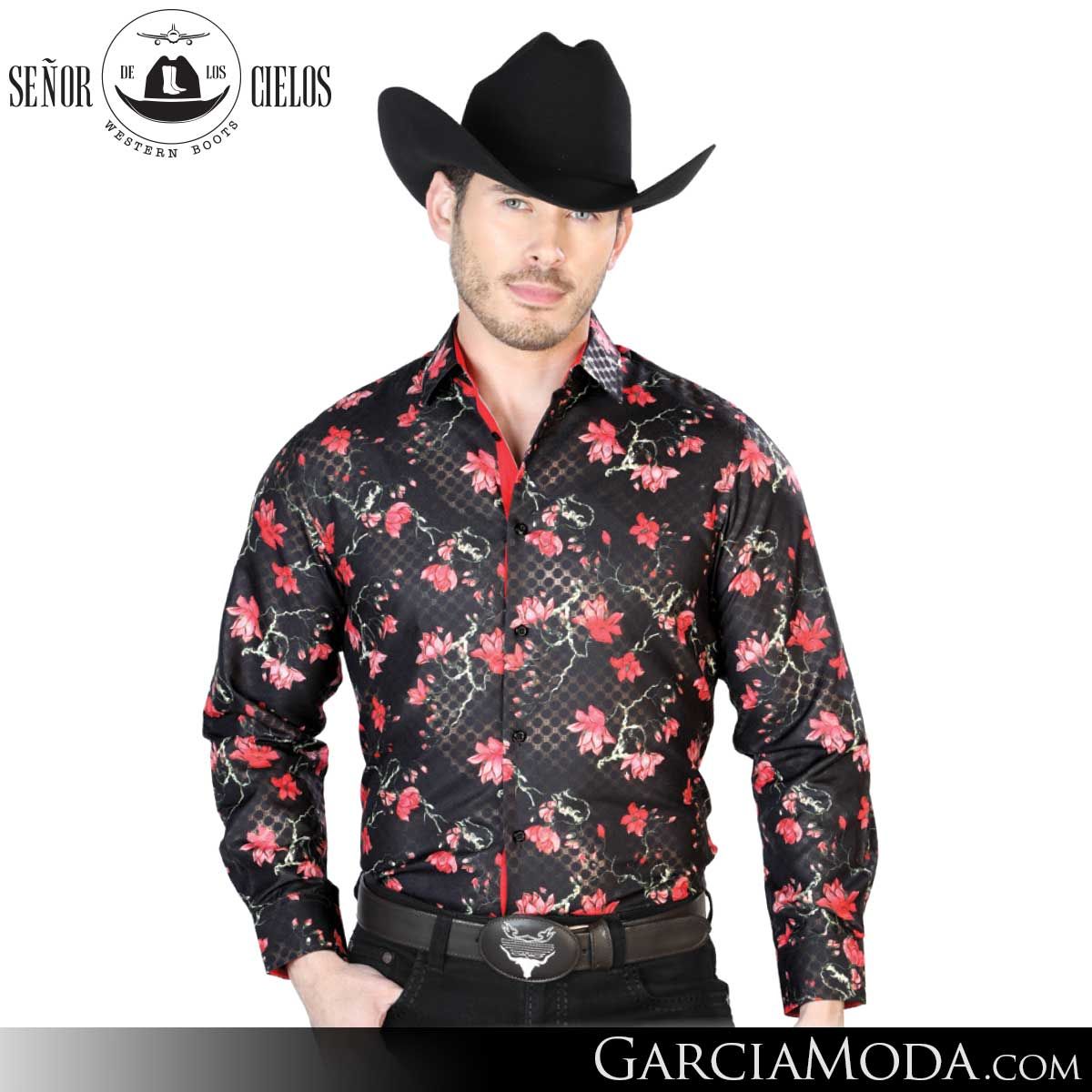 Camisa Vaquera El Senor De Los Cielos Western 43810 Black