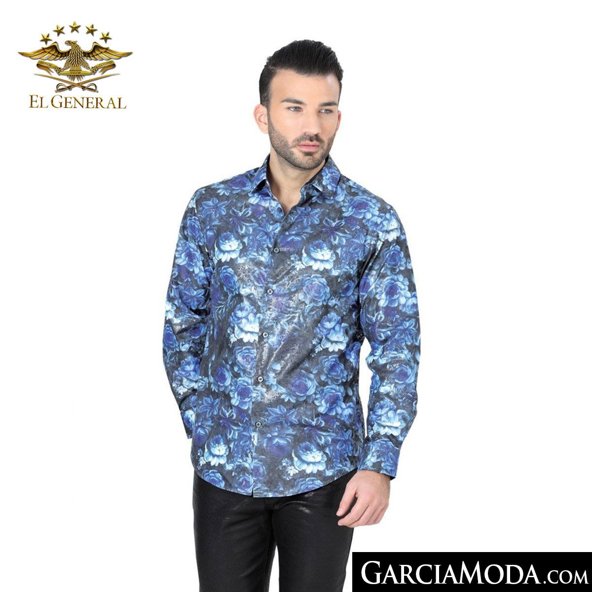 Camisa El General Western Wear 042216-Blue - ropa vaquera Western Wear,   -