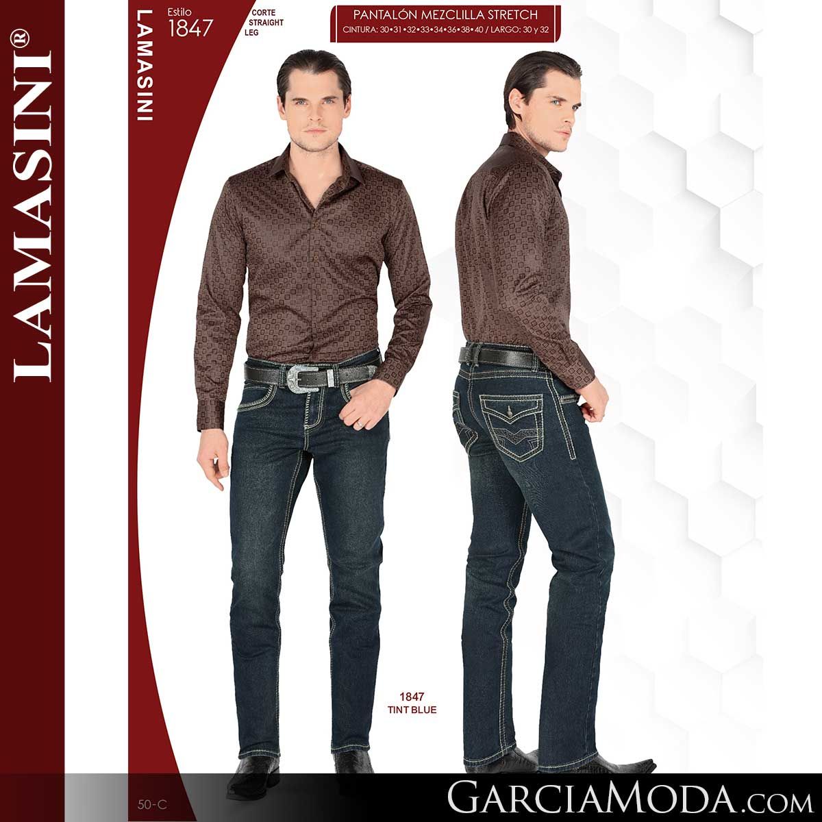 Pantalon Vaquero Lamasini 2846 Gris, Navy