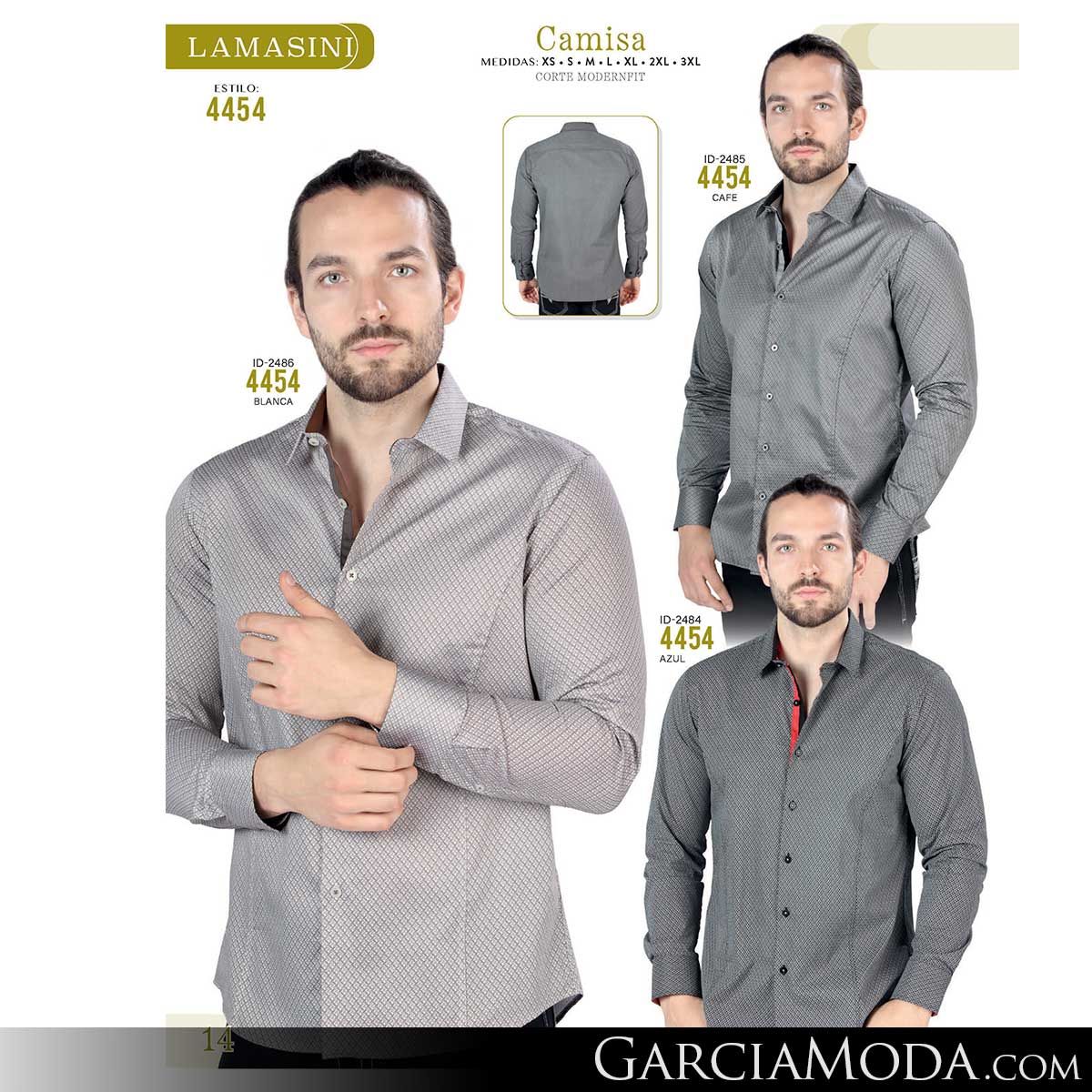 Camisa Vaquera Lamasini 4454 Cafe Blanca Azul