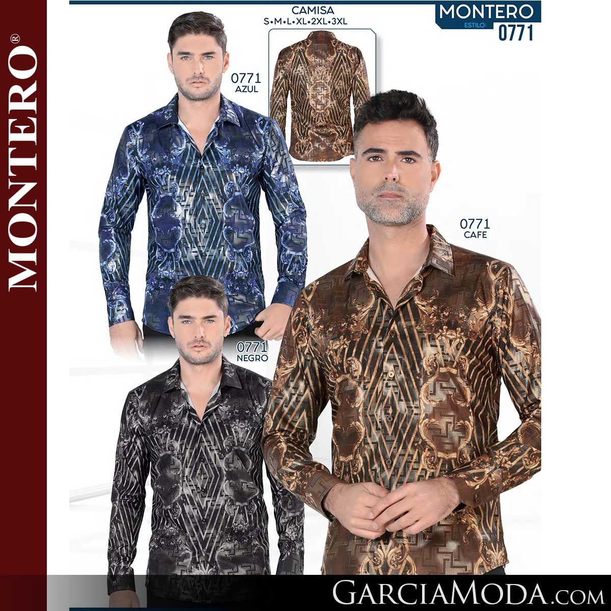 Camisa Montero Western 0771-azul-cafe-negro Western Wear,  -