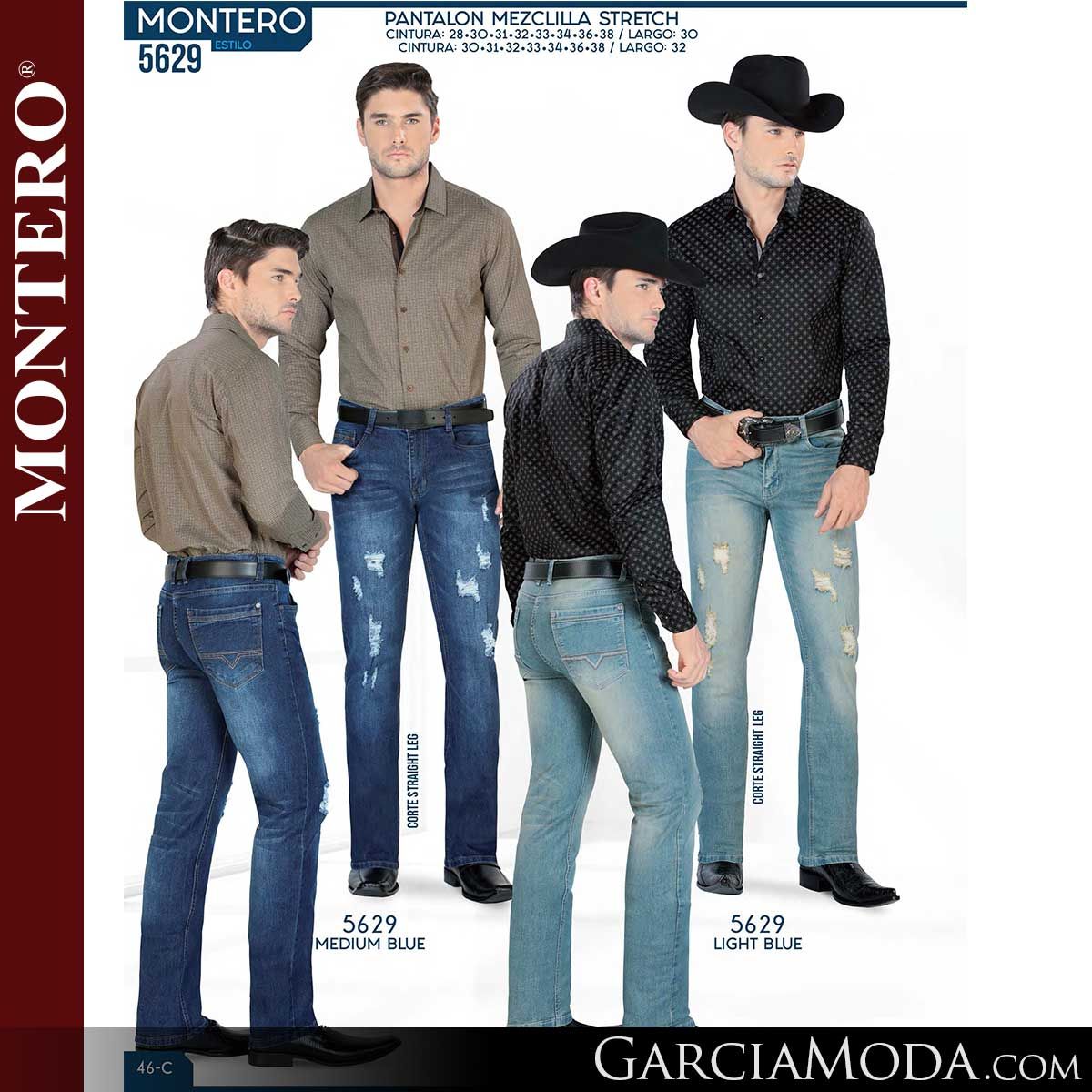 Pantalon Montero Western 5629-medium blue-light blue Western Wear,   -
