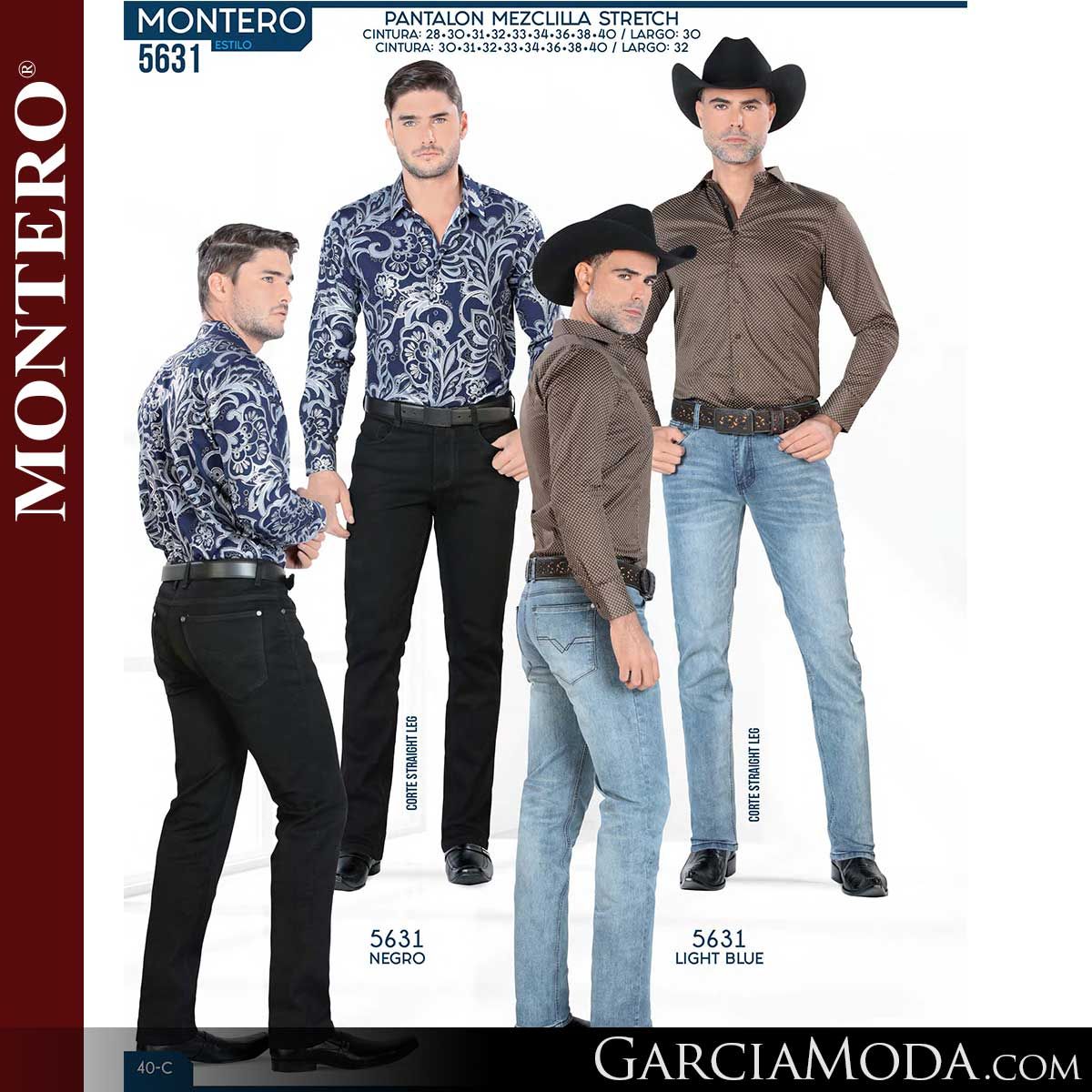Pantalon Montero Western 5631-negro-light blue Western Wear,   -