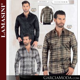 Camisa Lamasini 3017-Nagro-Beige-Blanco Western Wear, GarciaModa.com