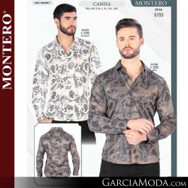 Camisa Montero Western 0793-Blanco-Gris Western Wear, GarciaModa.com