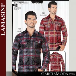 Camisa Lamasini 1790-Burgandy-Negro Western Wear, GarciaModa.com