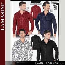 Camisa Lamasini 4428-Rojo-Navy-4429-Blanco-Negro Western Wear ...