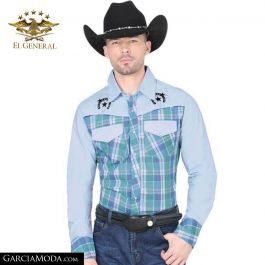 Camisa El General Western Wear 40546-Aqua Western Wear, GarciaModa.com